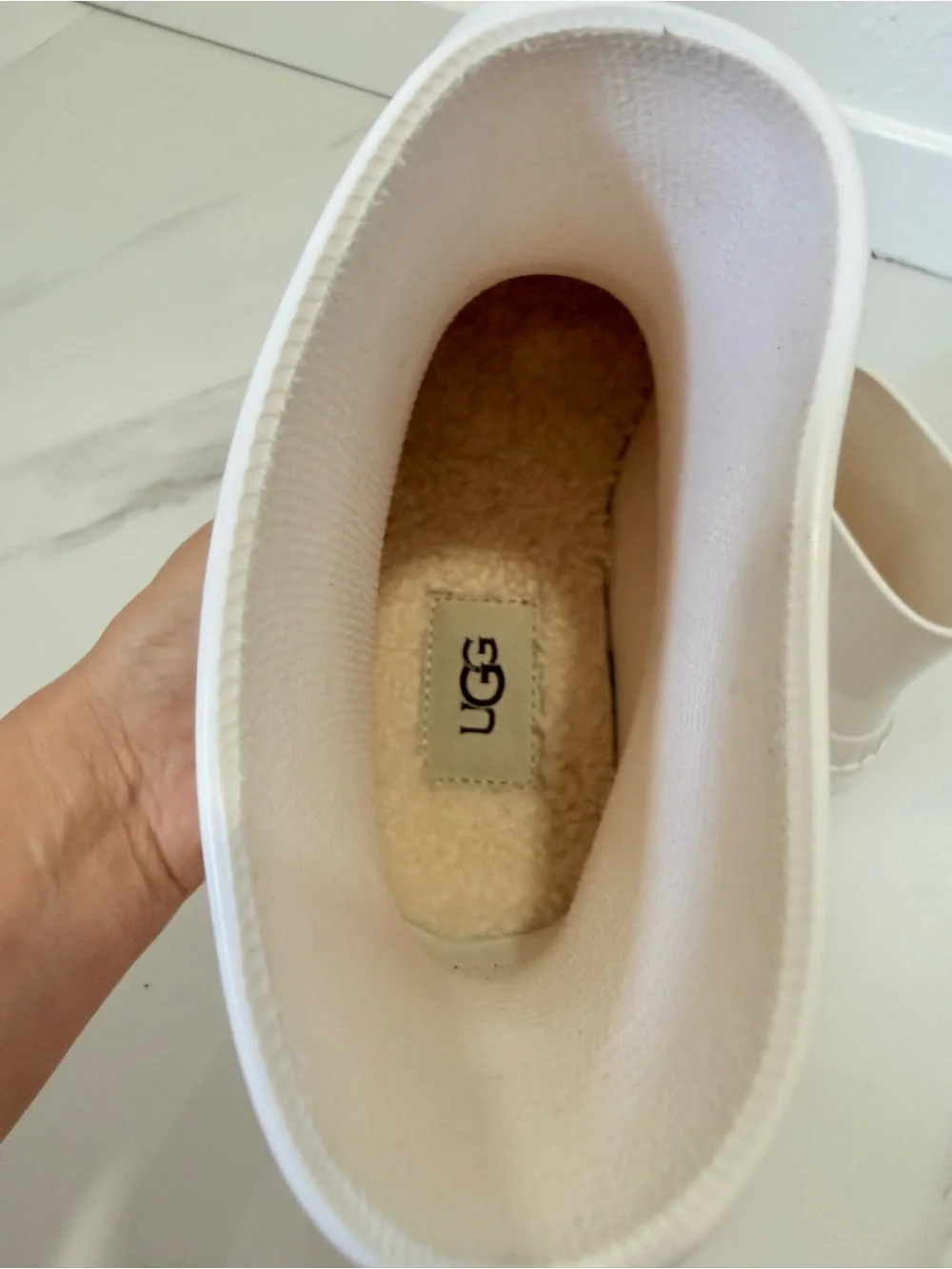 UGG Kids Drizlita White Waterproof Short Rain Boots 5T